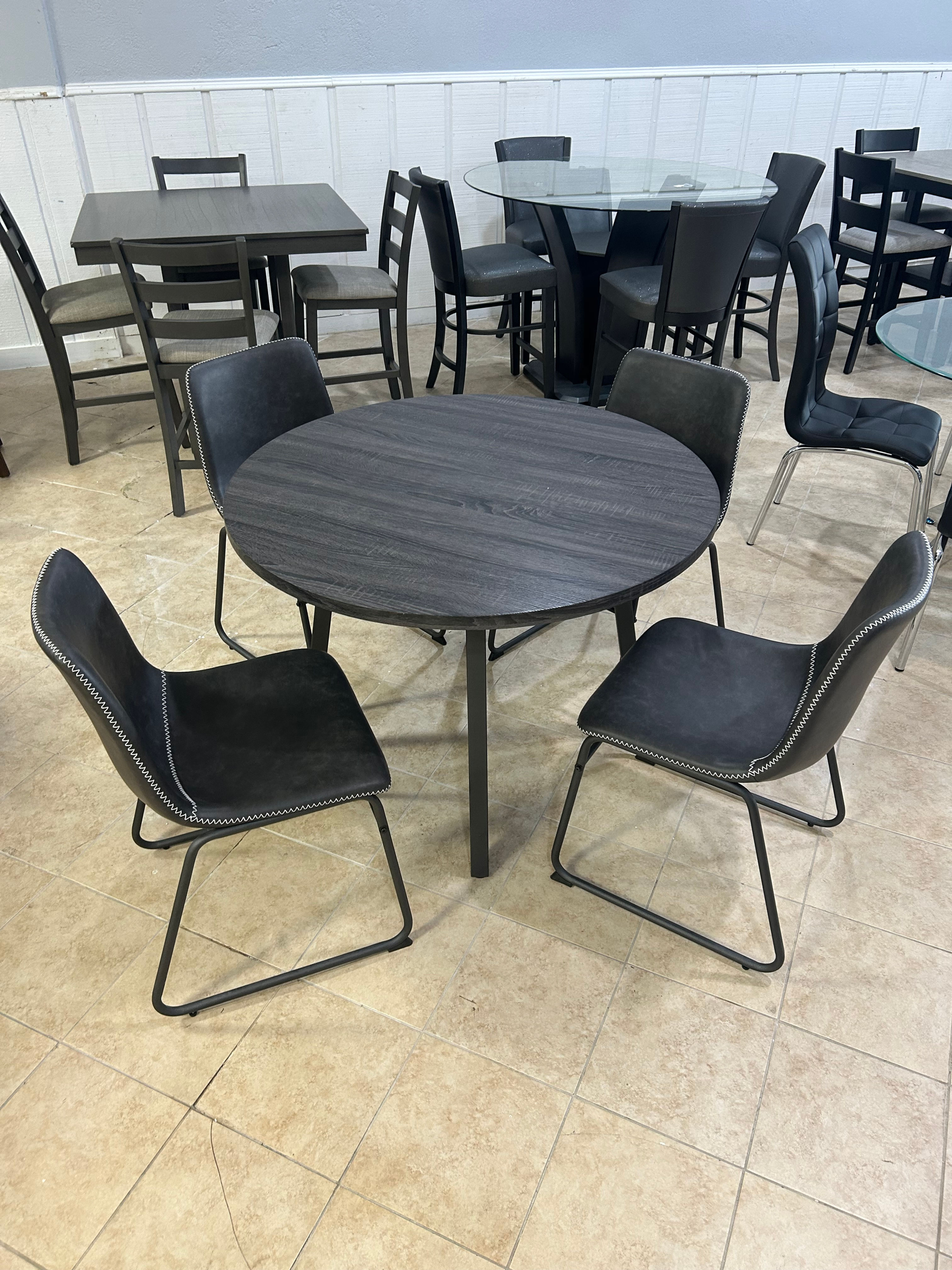 In-Store 5PC Dark Gray Dining Height Table