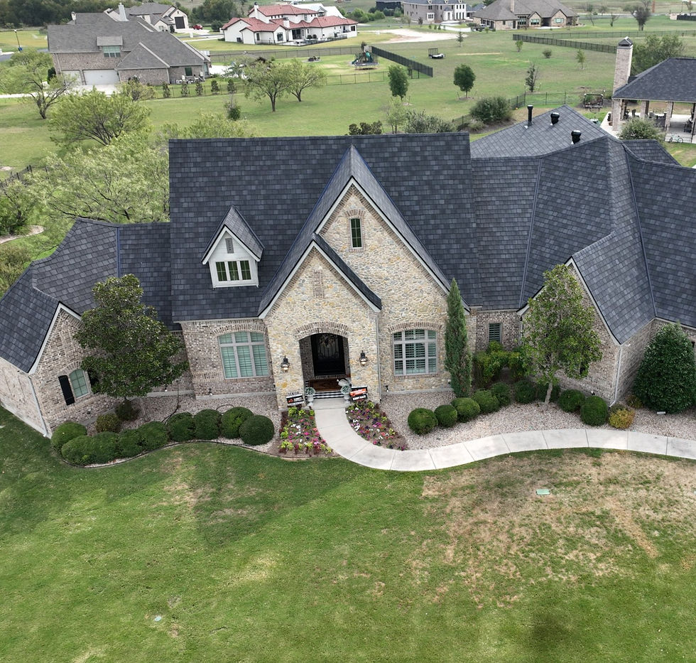 Roof replacement by Storm Force Roofing on a home in Aledo, TX