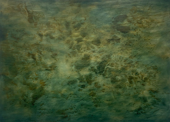 Stream Palimpsest Painting Green Water