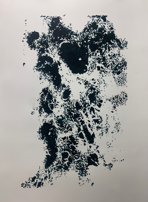 abstract painting using small marks creating a natural layout
