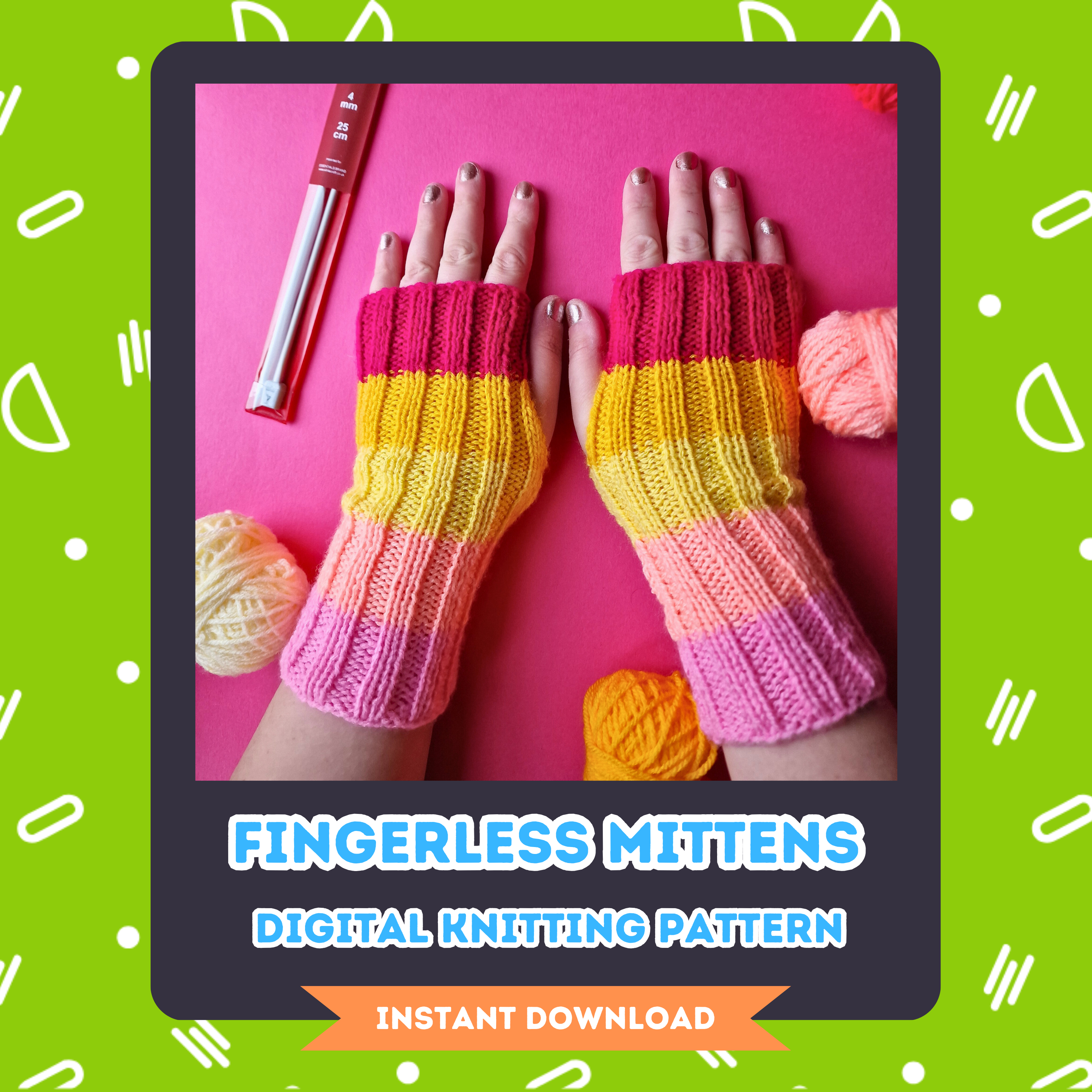 Fingerless Mittens Pattern (digital download)