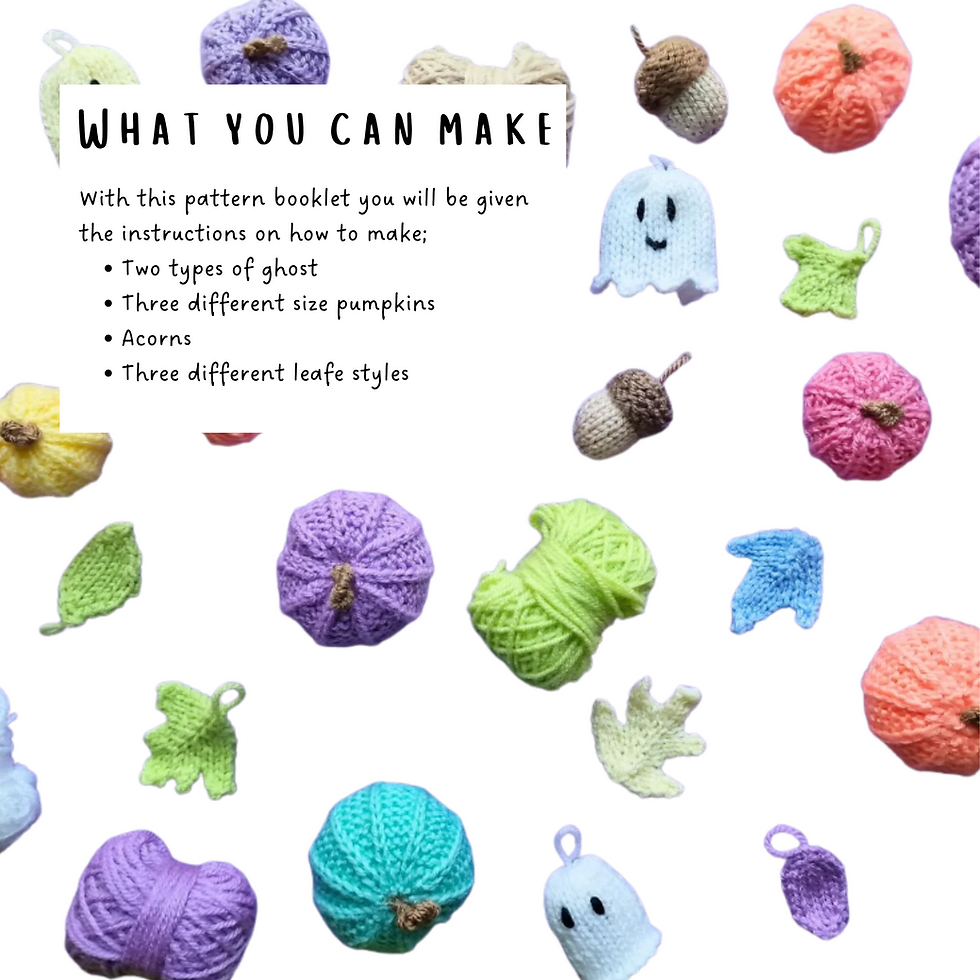 Thumbnail: Autumn/Halloween knitting booklet: Learn to knit decorations