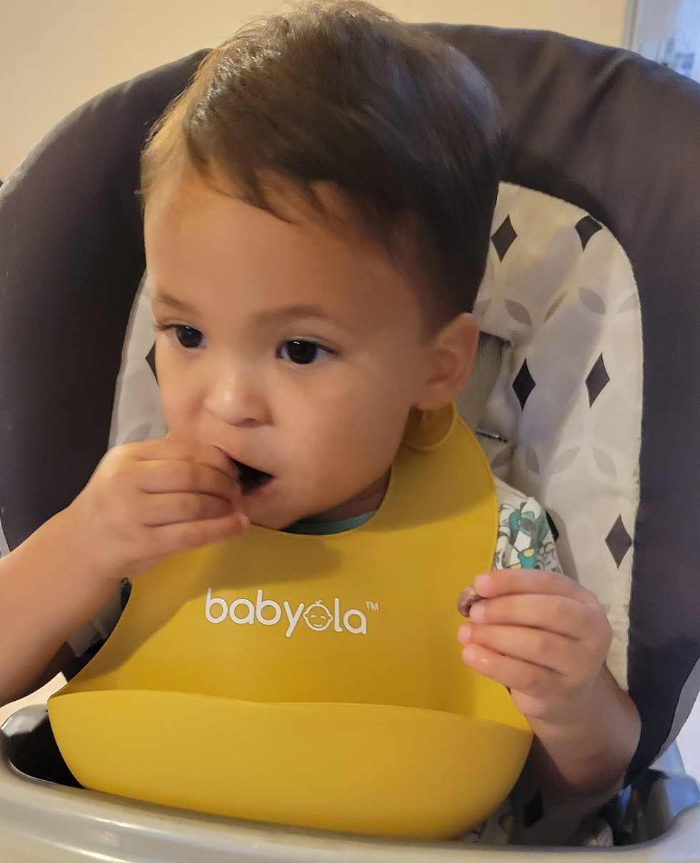 Thumbnail: Silicone Baby Bibs with Spill Catcher, Set of 2, Adjustable Waterproof & BPA Fre