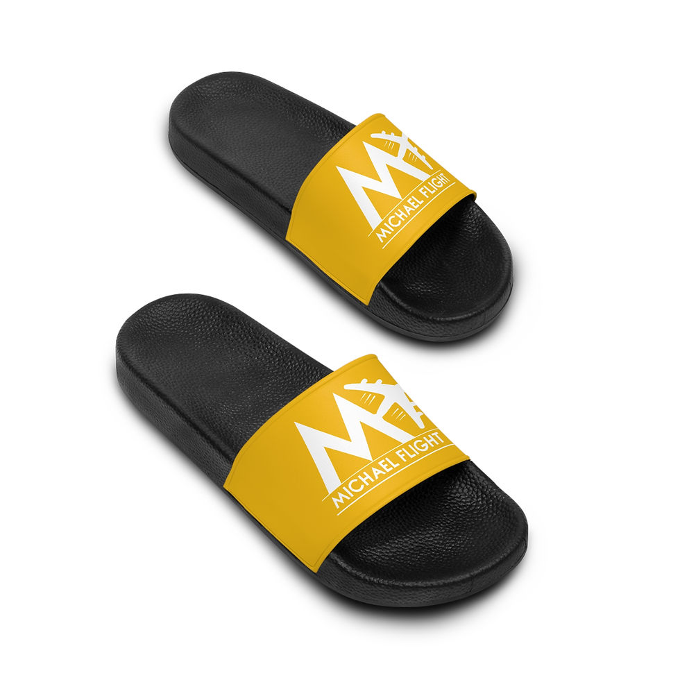 Thumbnail: M_FLIGHT Women's Slide Sandals - Yellow & White