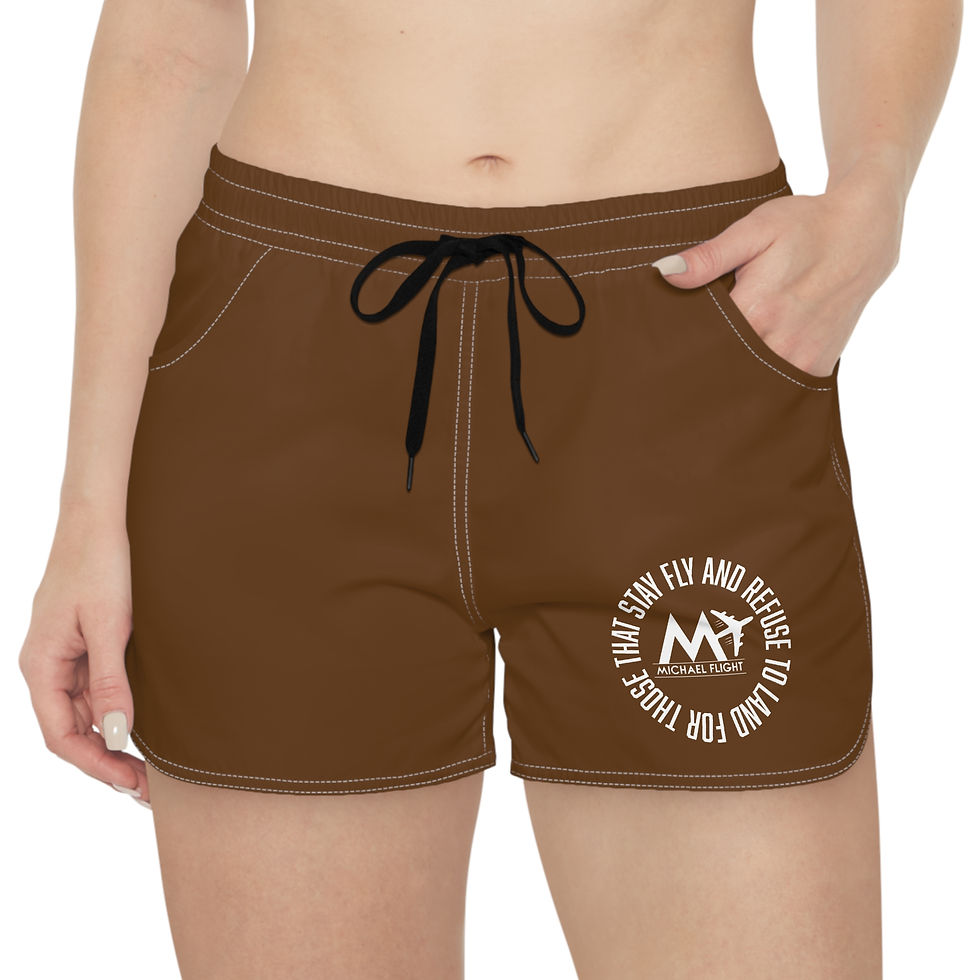 Thumbnail: FLIGHT Women's Casual Shorts BROWN/WHITE 