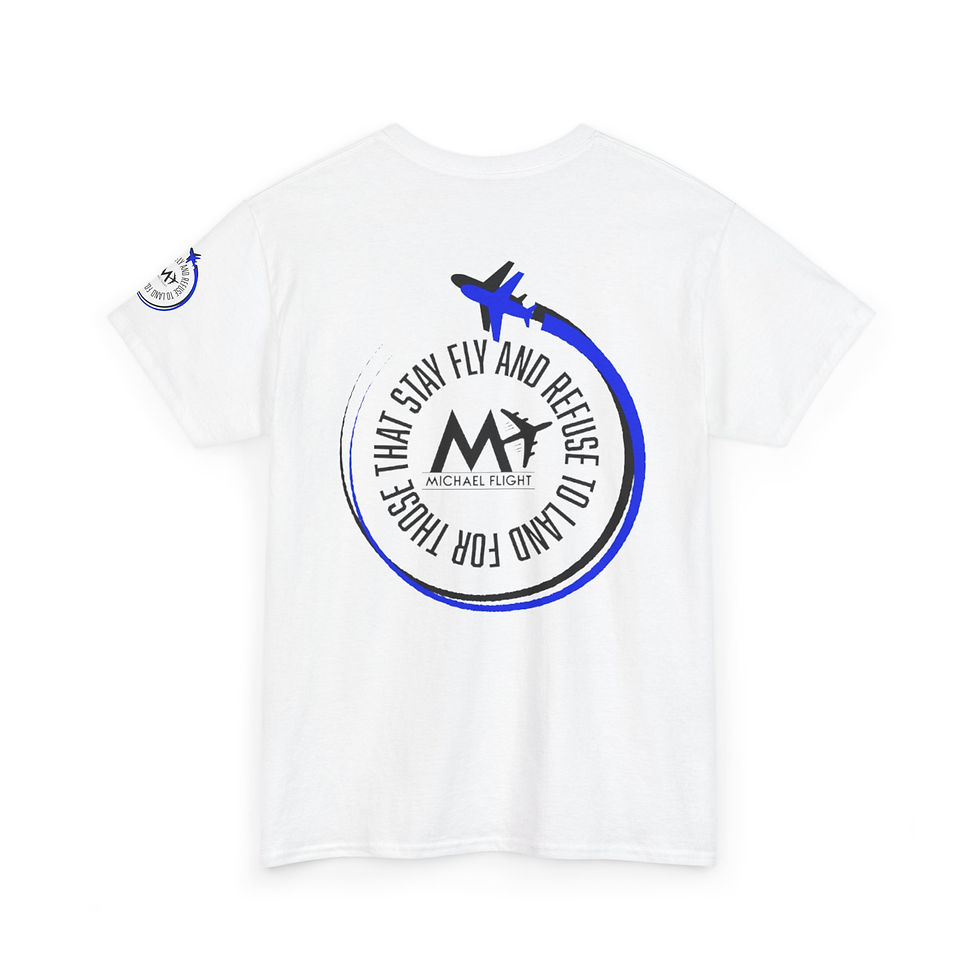 Thumbnail: FLIGHT Men Heavy Cotton Tee White/Blk/RoyalBlue