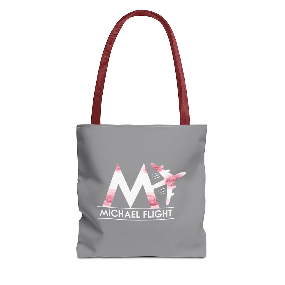 Thumbnail: Stay Fly Grey & White Rose Tote Bag