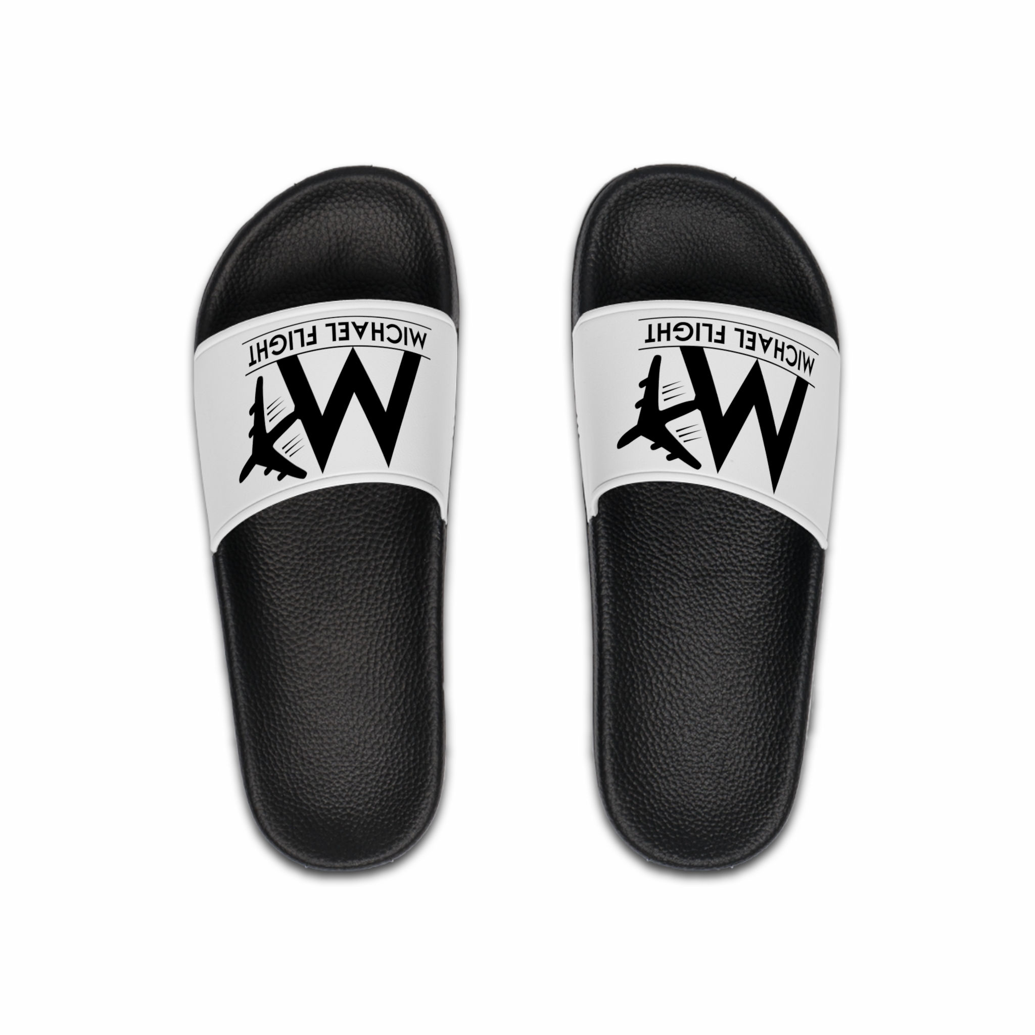 M_FLIGHT Men's Slide Sandals - White & Blk