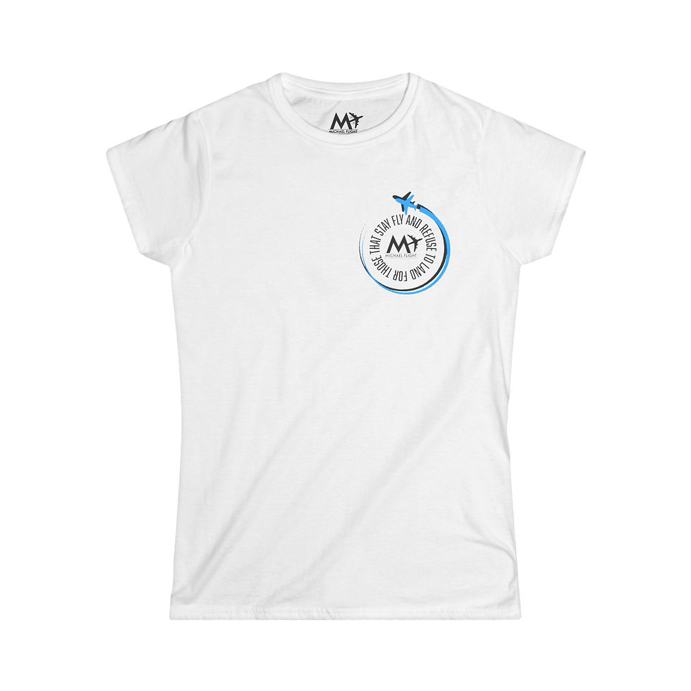 Stay Fly Blue & Blk Women's Softstyle Tee