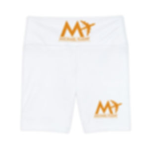 M_FLIGHT Women's Workout Shorts - White/Orange