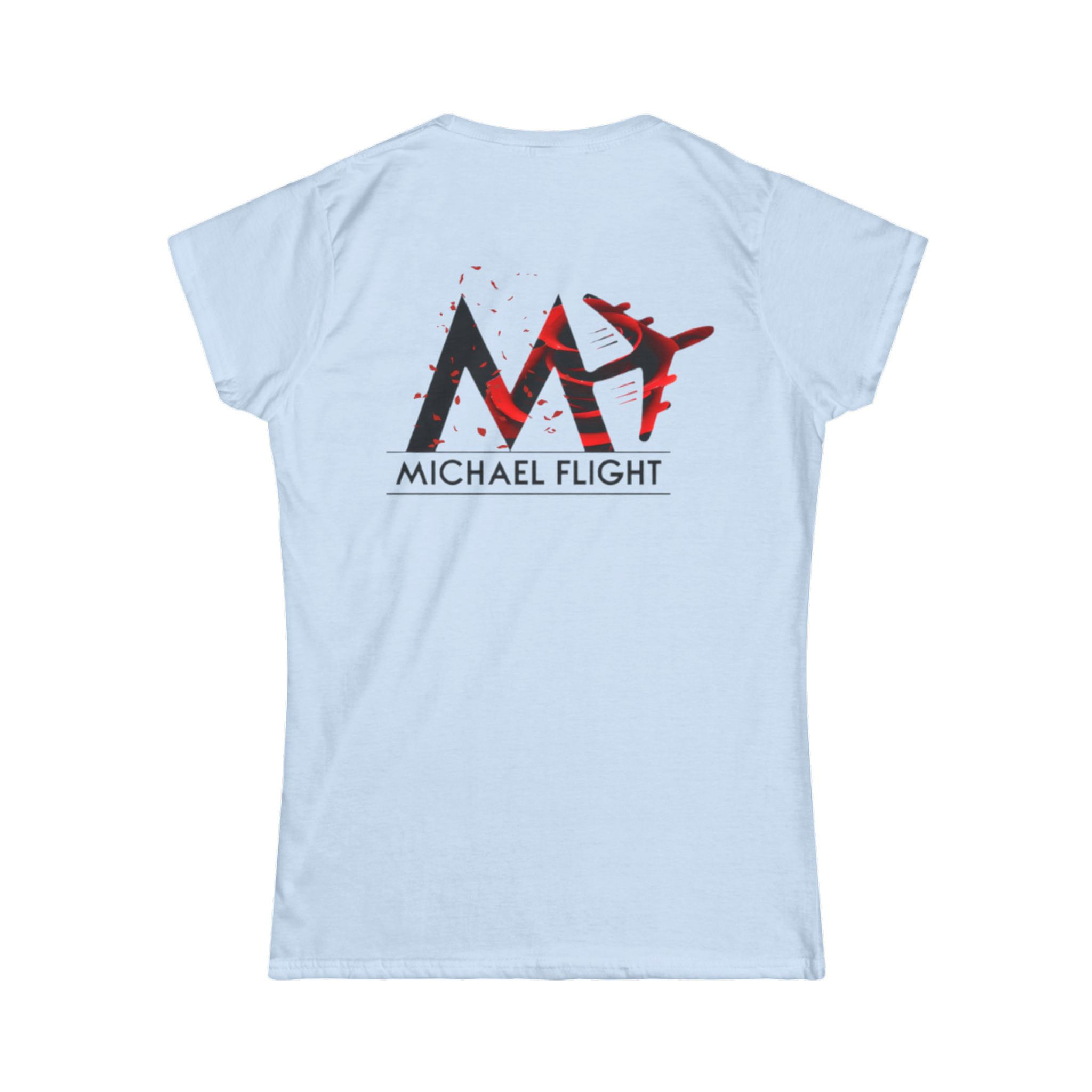 M_FLIGHT Women's Softstyle Red & Blk RoseTee 