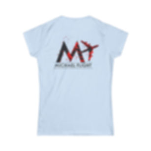 M_FLIGHT Women's Softstyle Red & Blk RoseTee 