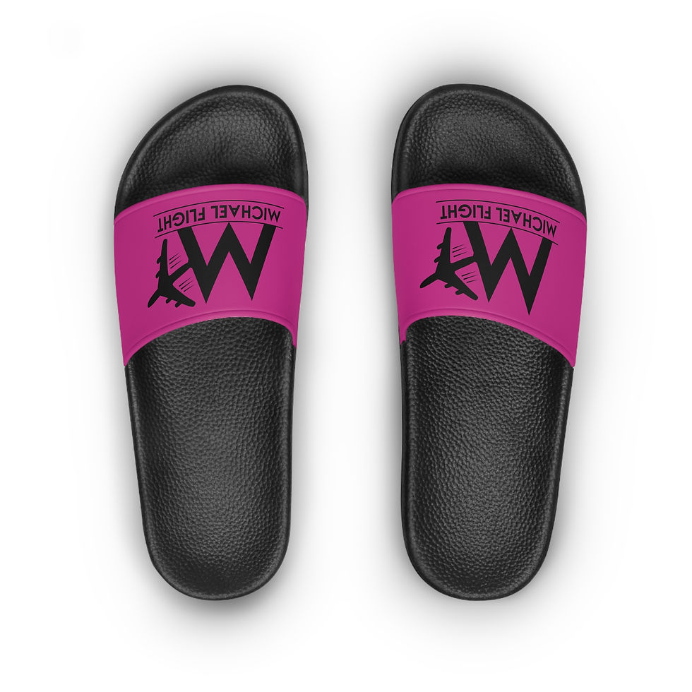 Thumbnail: M_FLIGHT Women's Slide Sandals - Pink & Black