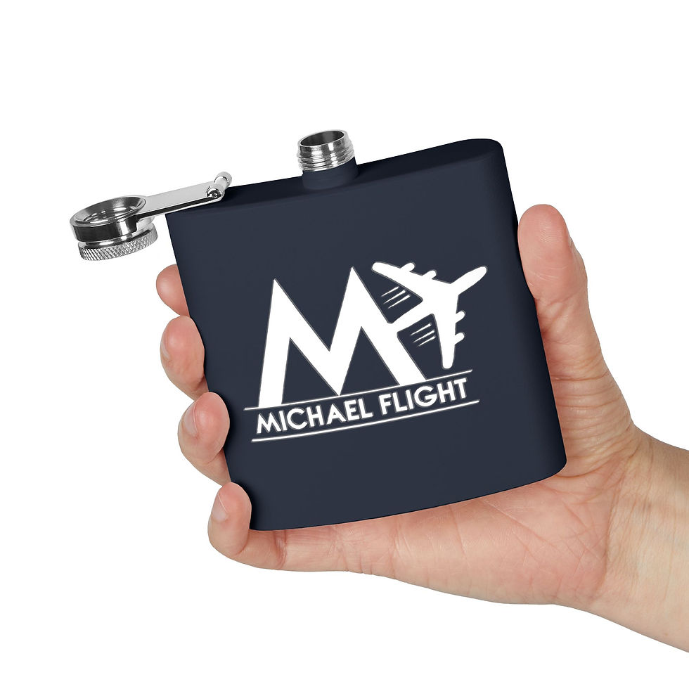 Thumbnail: M_FLIGHT 6oz NAVY BLUE Stainless Steel Flask