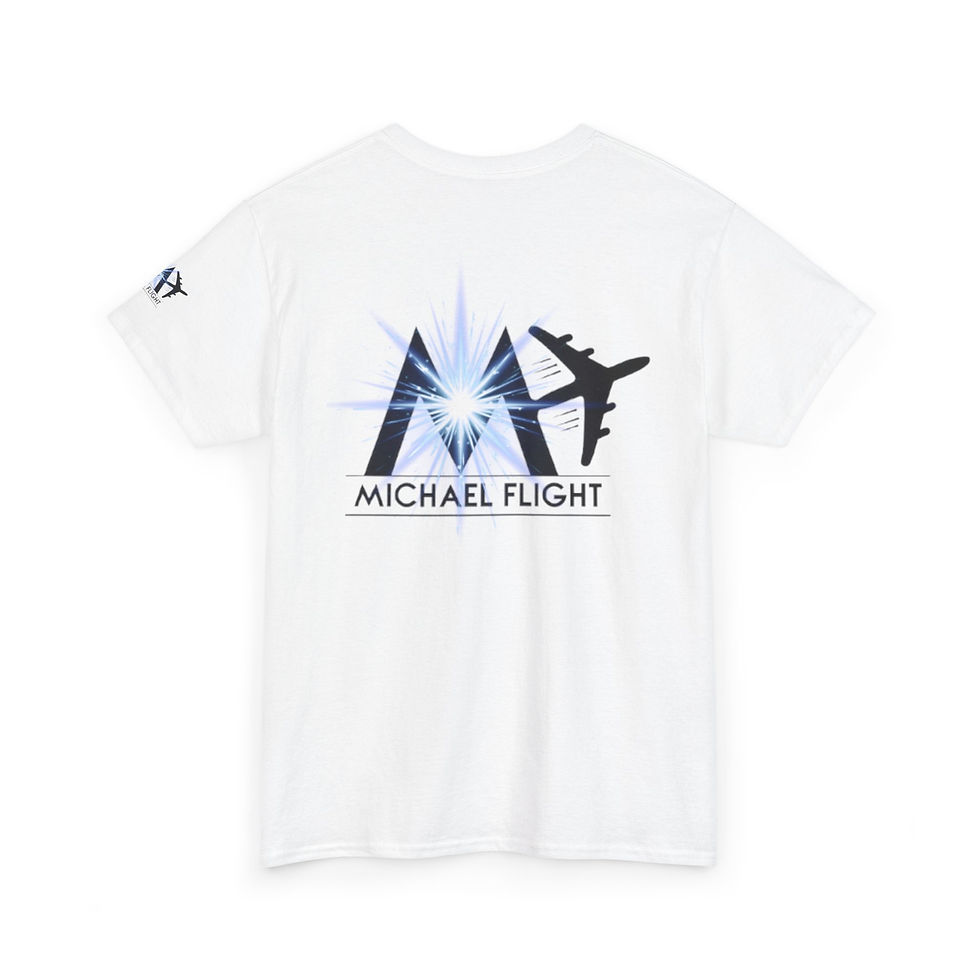 Thumbnail: M_FLIGHT Men Heavy Cotton Tee White/Blk/Blue