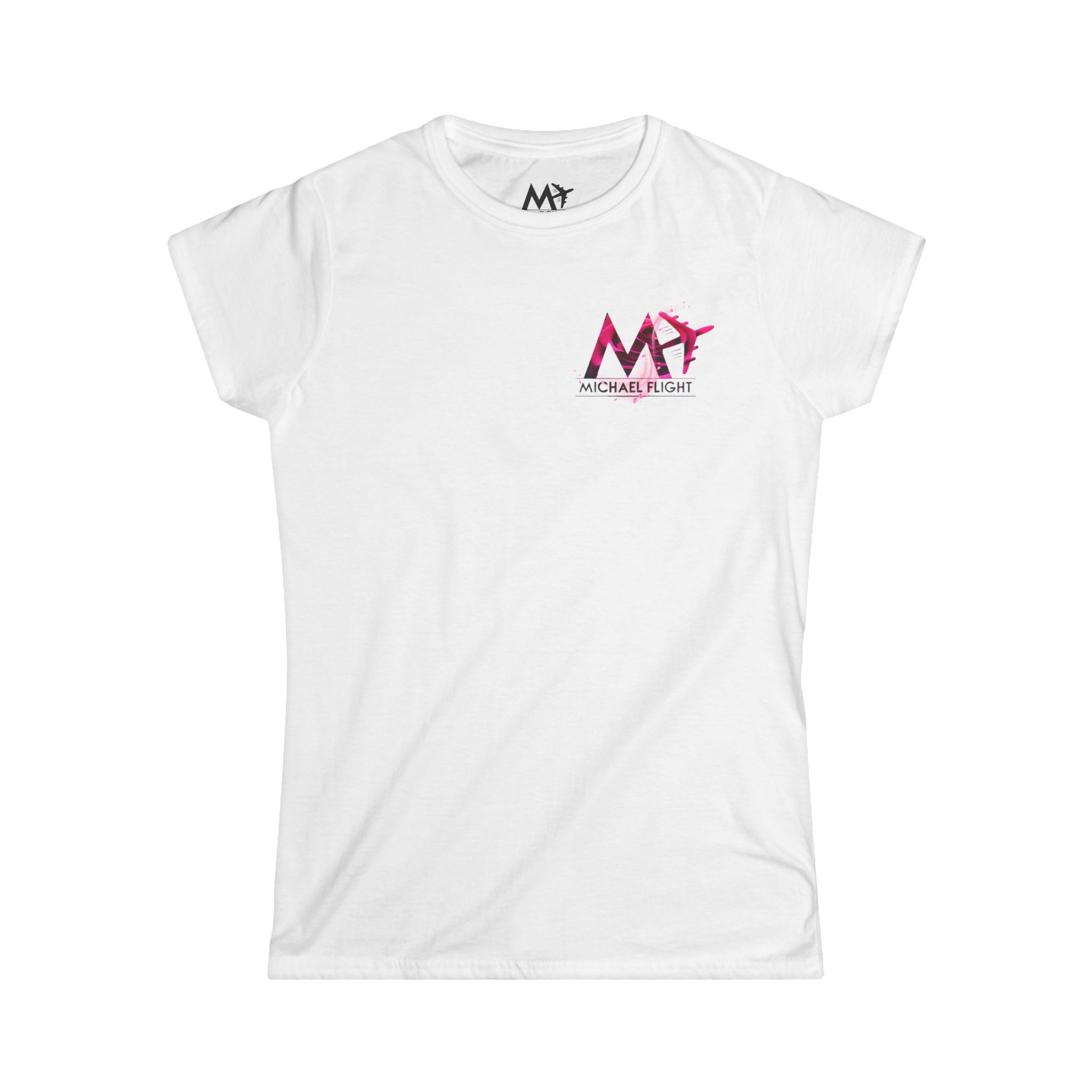 M_FLIGHT Pink & Blk Rose Women's Softstyle Tee