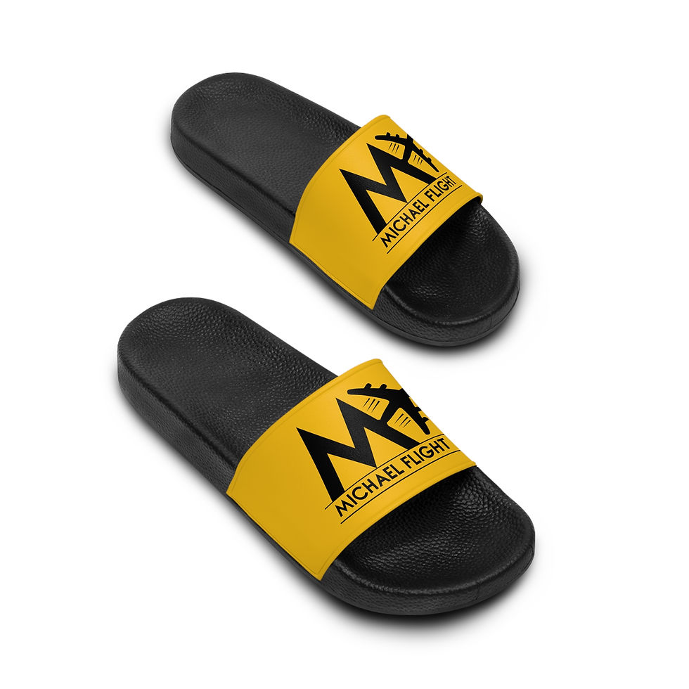 Thumbnail: M_FLIGHT Women's Slide Sandals - Black & Yellow