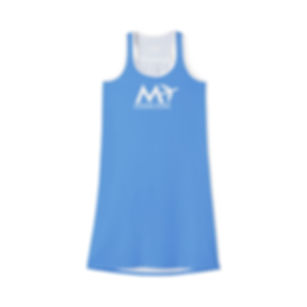 M_FLIGHT Women's Racerback Dress - NC Blue/White