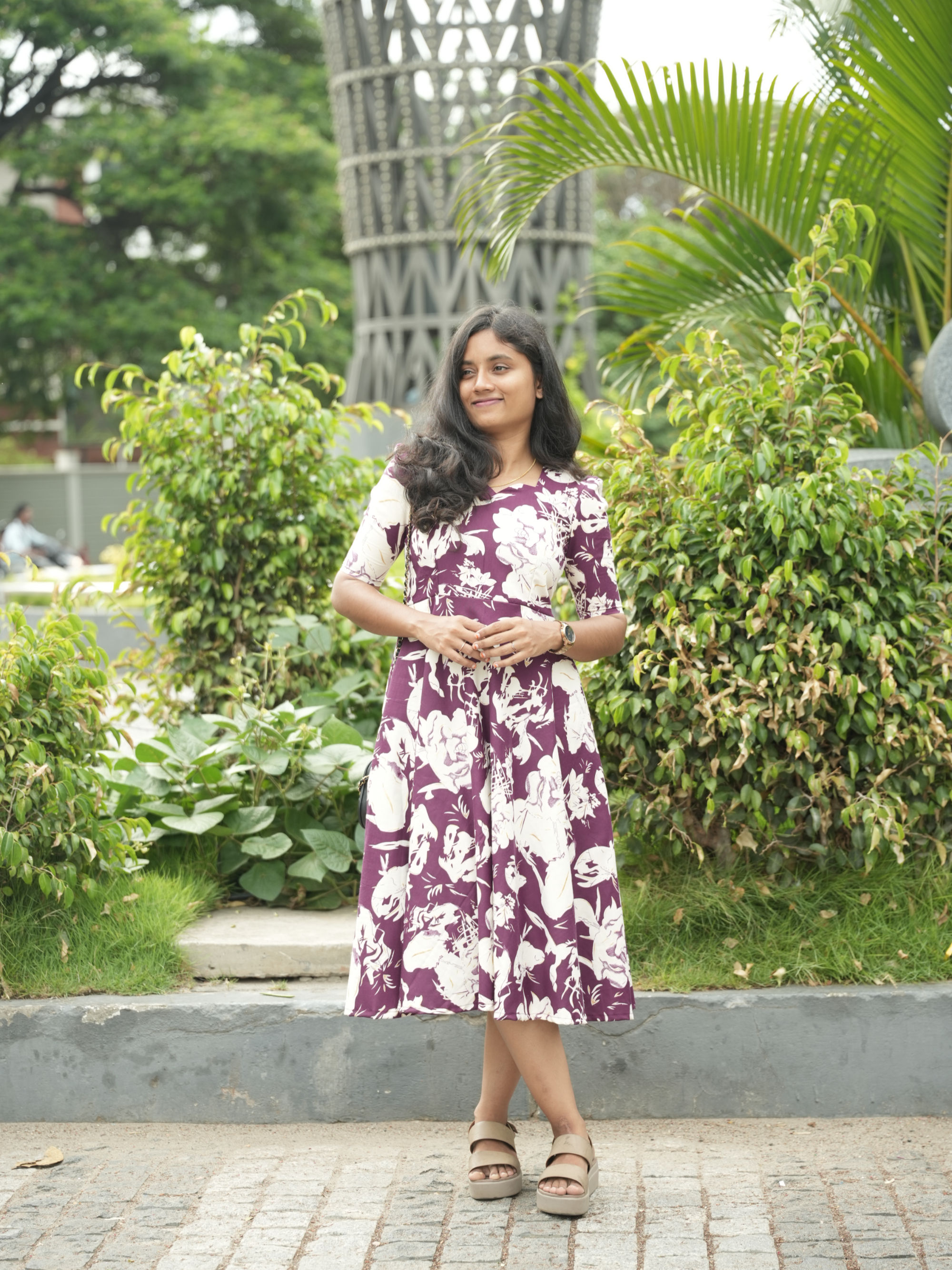 PLUM FLORAL DRESS