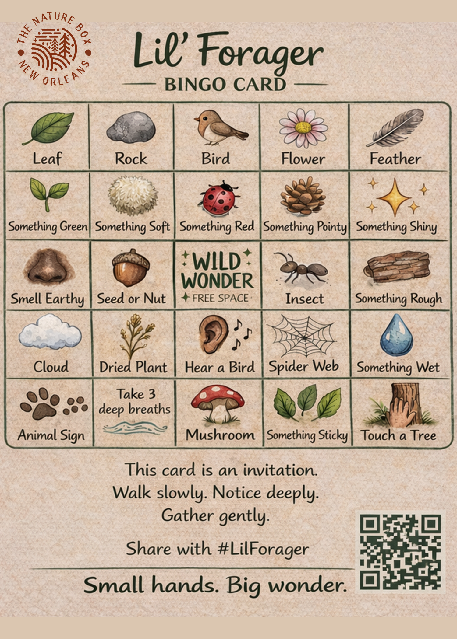 Lil' Forager Scavenger Card