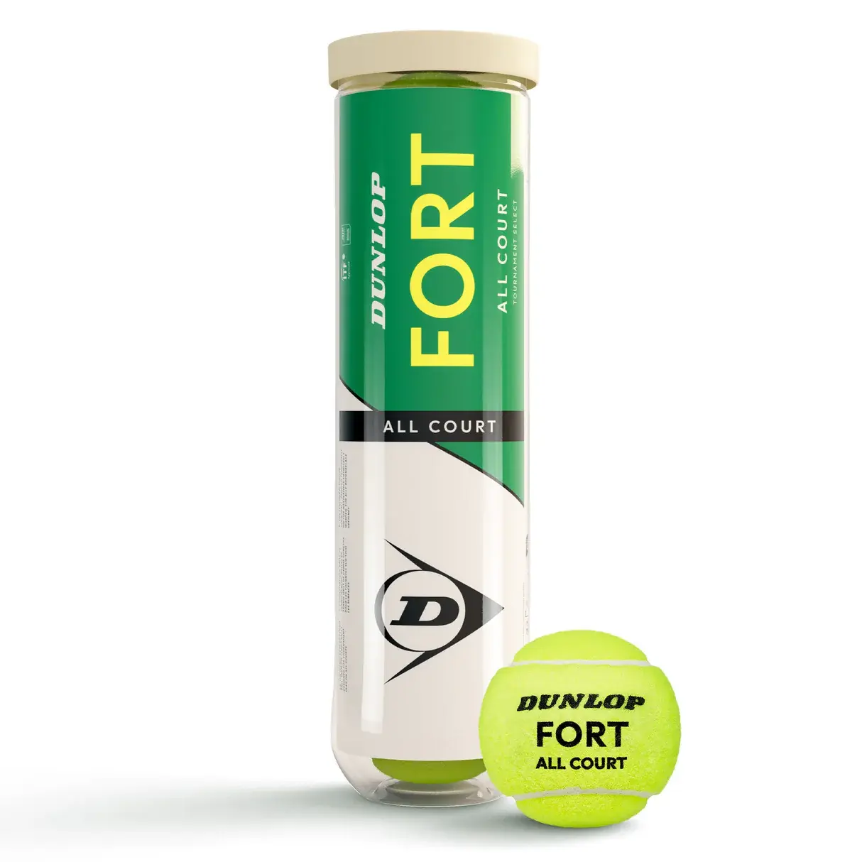 Dunlop Fort All Court Tournament Tennis Balls - Tube of 4