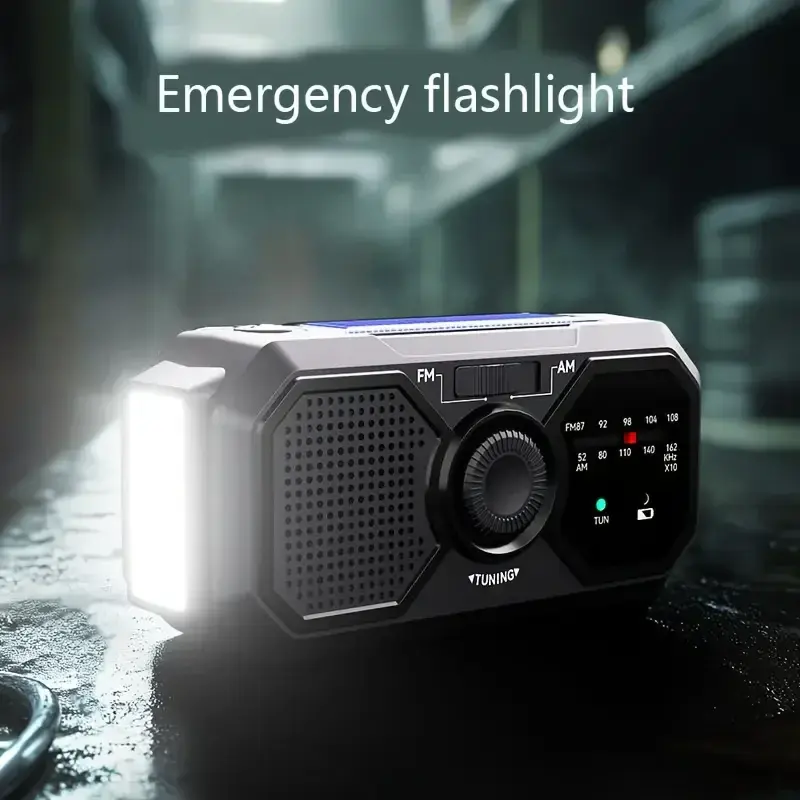 Thumbnail: Portable Solar Emergency Radio - AM/FM Crank Dynamo, Power Bank & Phone Charger