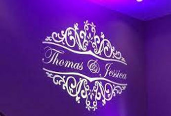 Custom Monogram for Wedding with Purple background