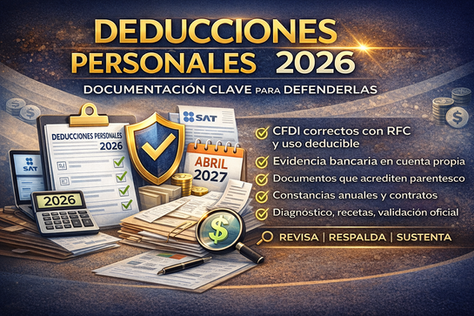 Deducciones personales 2026: qué debe cuidar un contribuyente y qué documentación soporte debe conservar para defenderlas correctamente