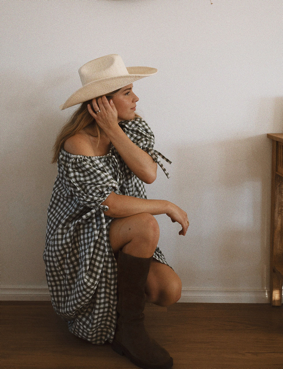 Thumbnail: Mumma Maxi Dress - Forest Green Gingham