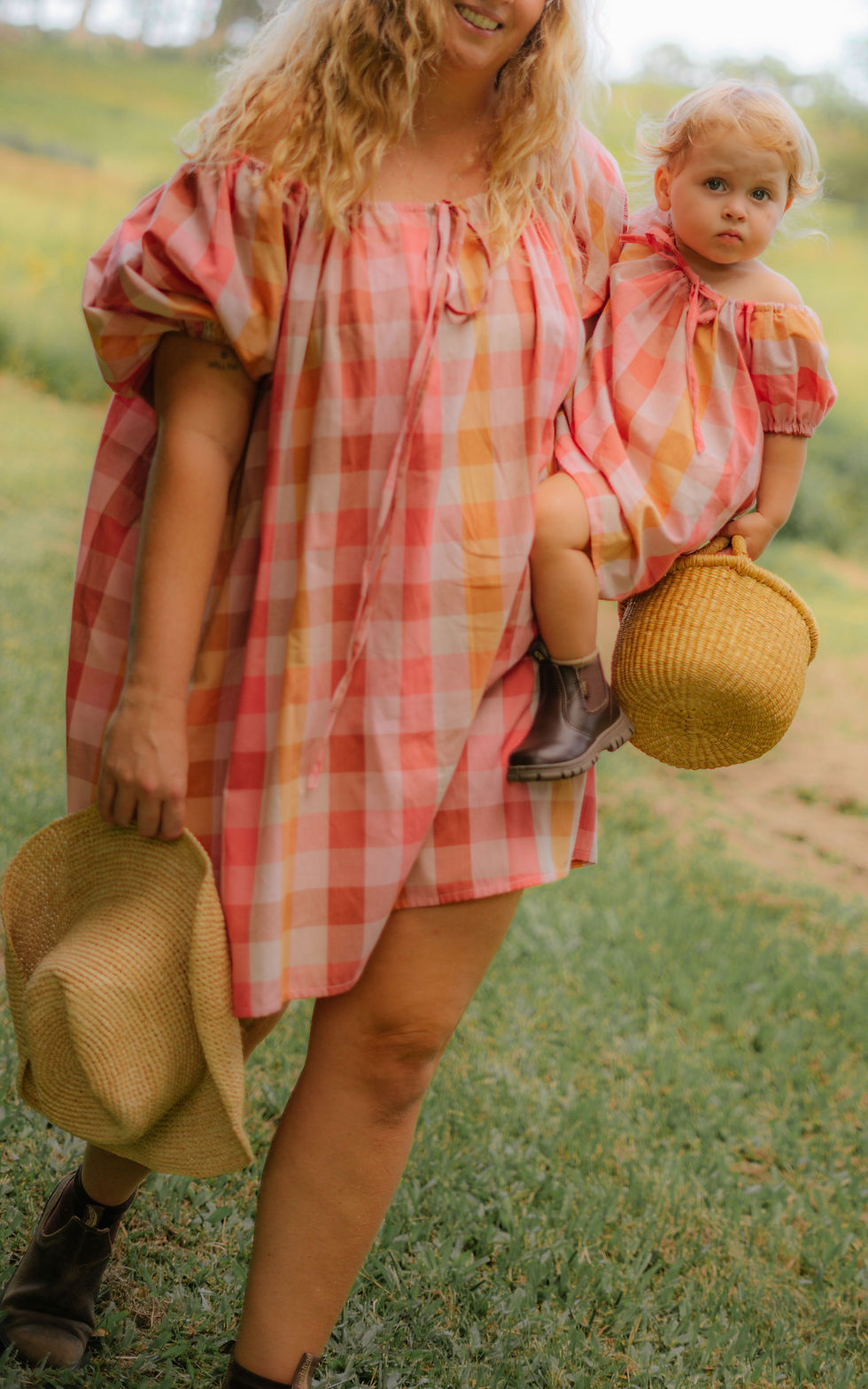 Thumbnail: Mumma Garden Mini Dress || Honey Blush Check