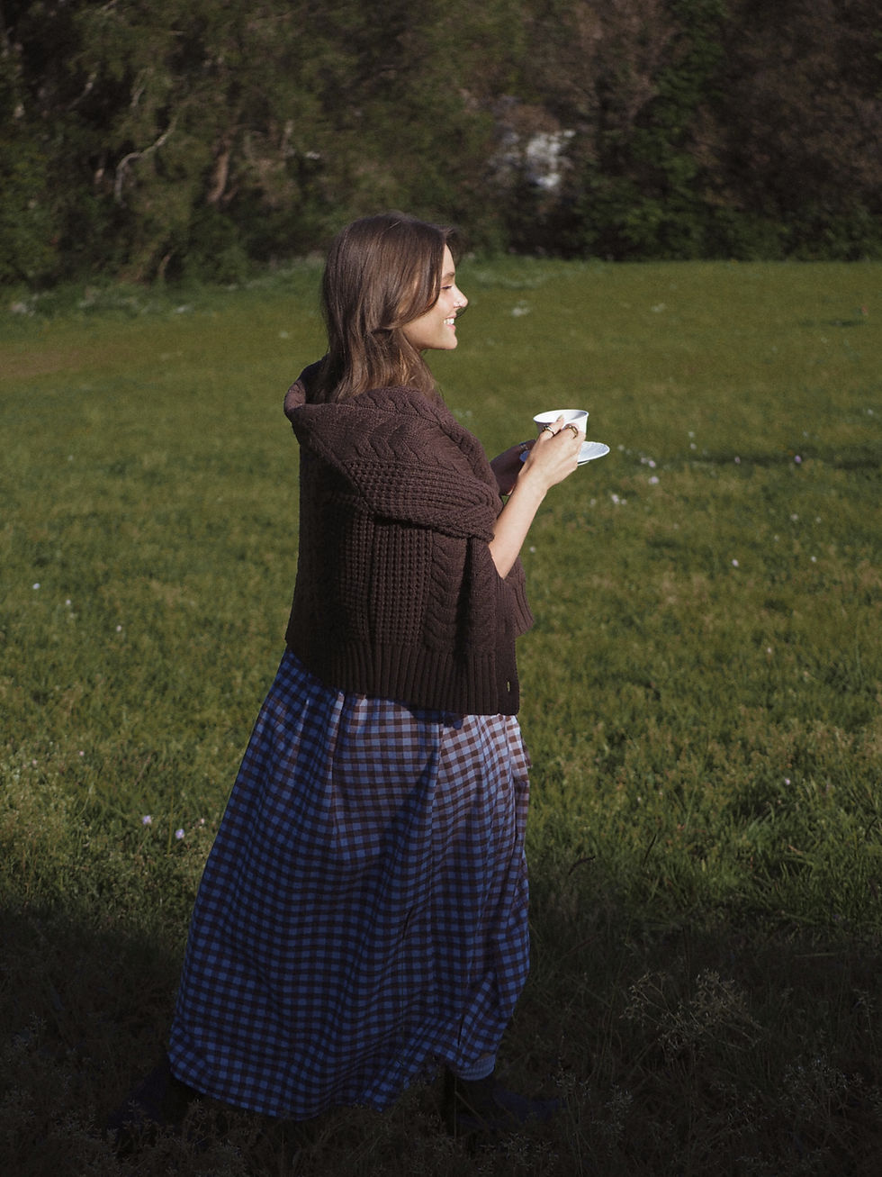 Thumbnail: Mumma Maxi Dress - Chocolate Brown Gingham