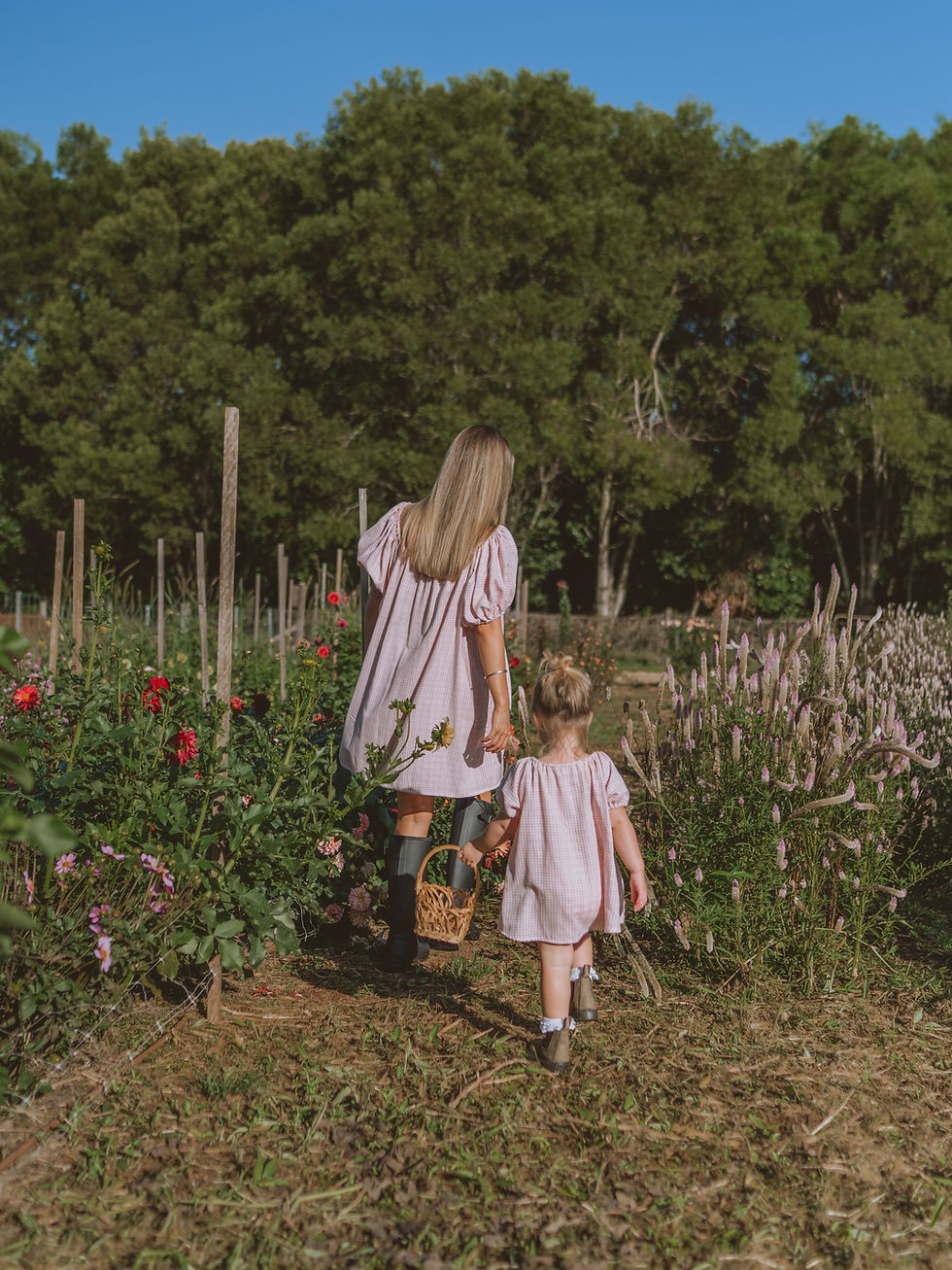 Thumbnail: The Daughter Mini Little Girls Dress || Soft Little Ballet Pink Gingham