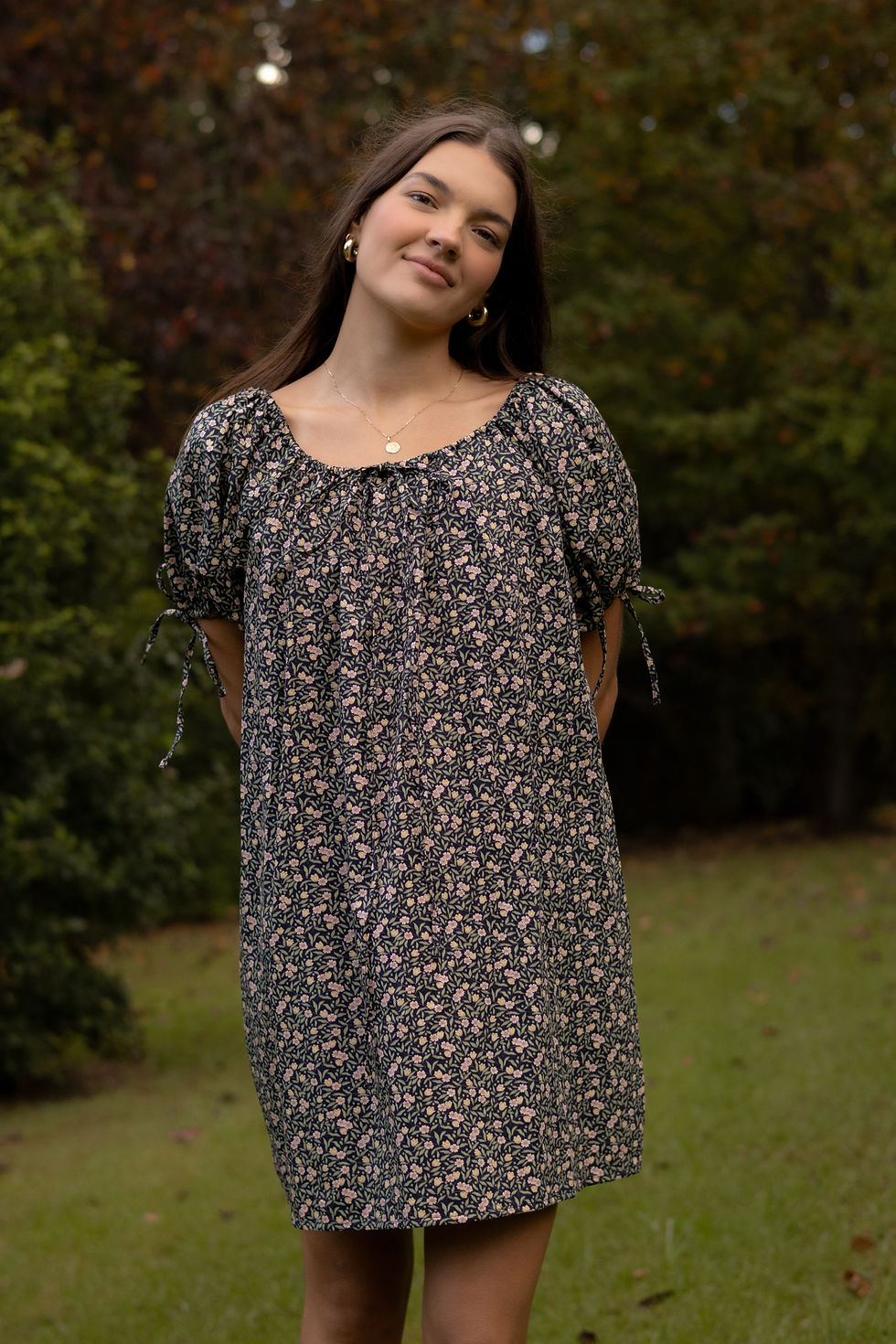 Thumbnail: The Odette Garden Mini Dress || Moonlit Garden Floral Print