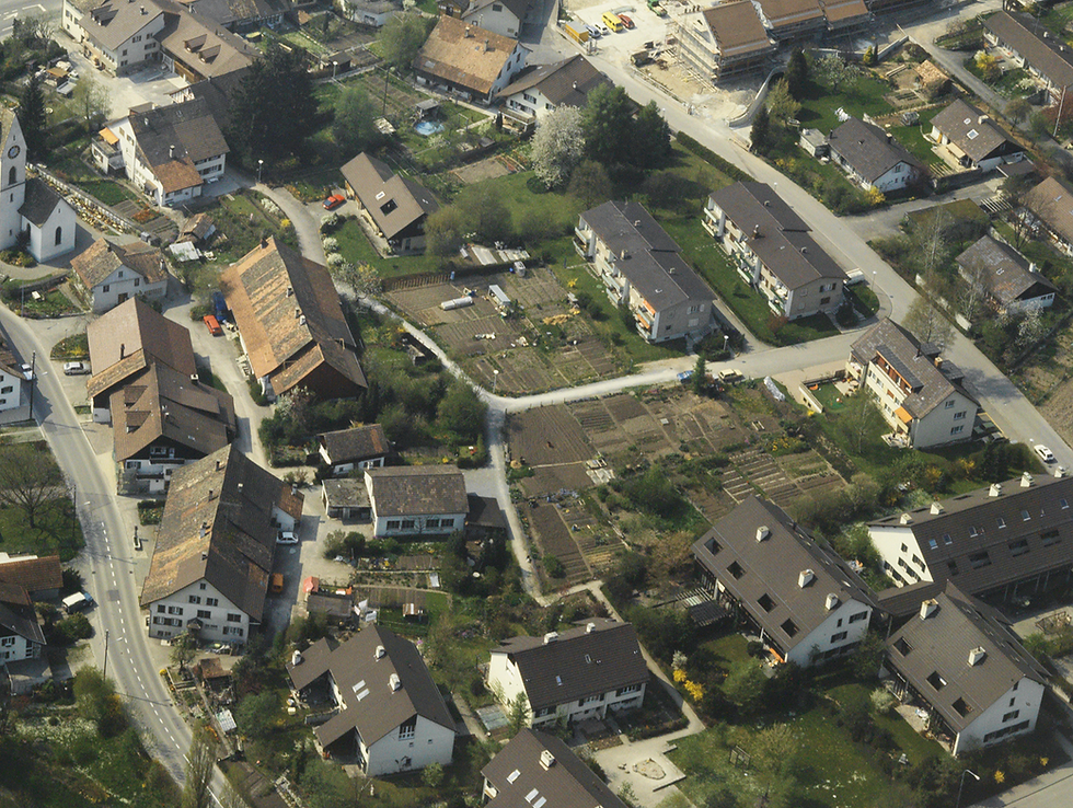 1988 Laubenstrasse mit Familiengärten