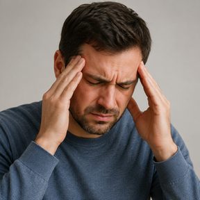 A man experiencing a tension type headache