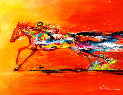 キャンバスプリント【Horse racing】 | 現代絵師工房