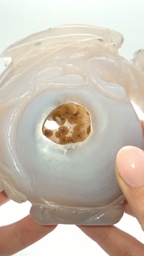 Thumbnail: Agaat draak carving met drusy 1