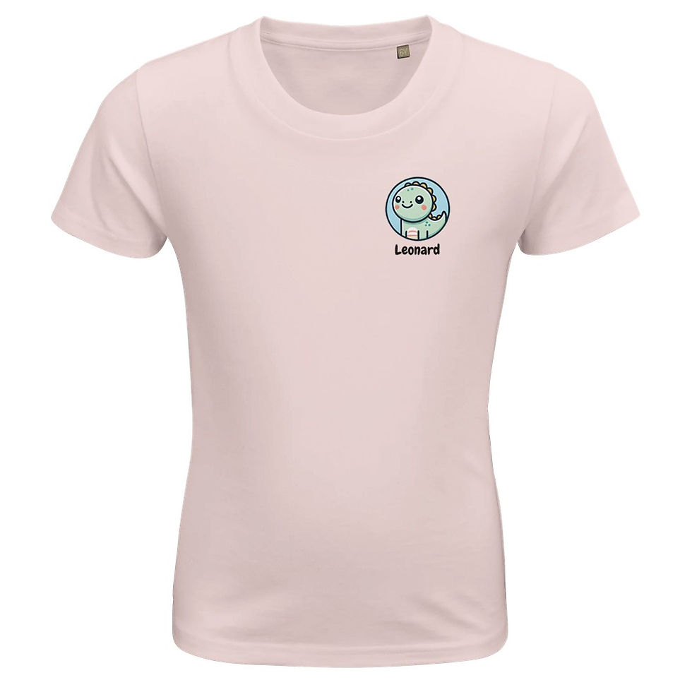 Miniaturbild: Kinder T-Shirt personalisiert aus Bio-Baumwolle - Dinosaurier