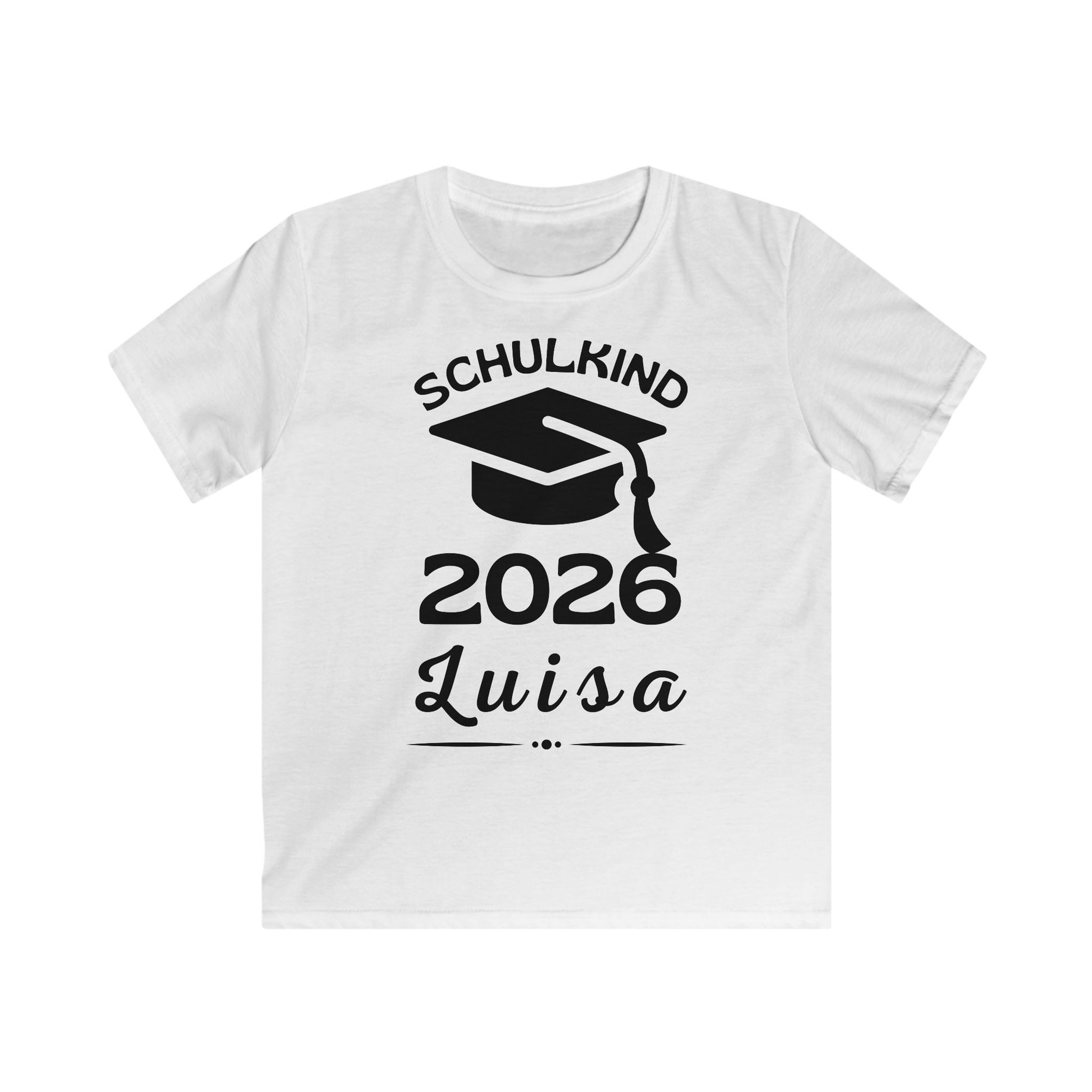 T-Shirt zur Einschulung 2026 personalisiert erster Schultag Studentenhut