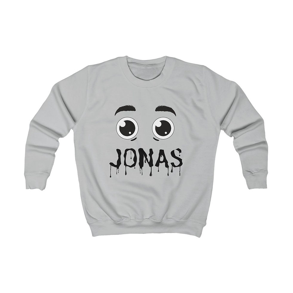 Miniaturbild: Kinder Halloween Sweatshirt, personalisierbar, Augen Blutschrift, mit Namen