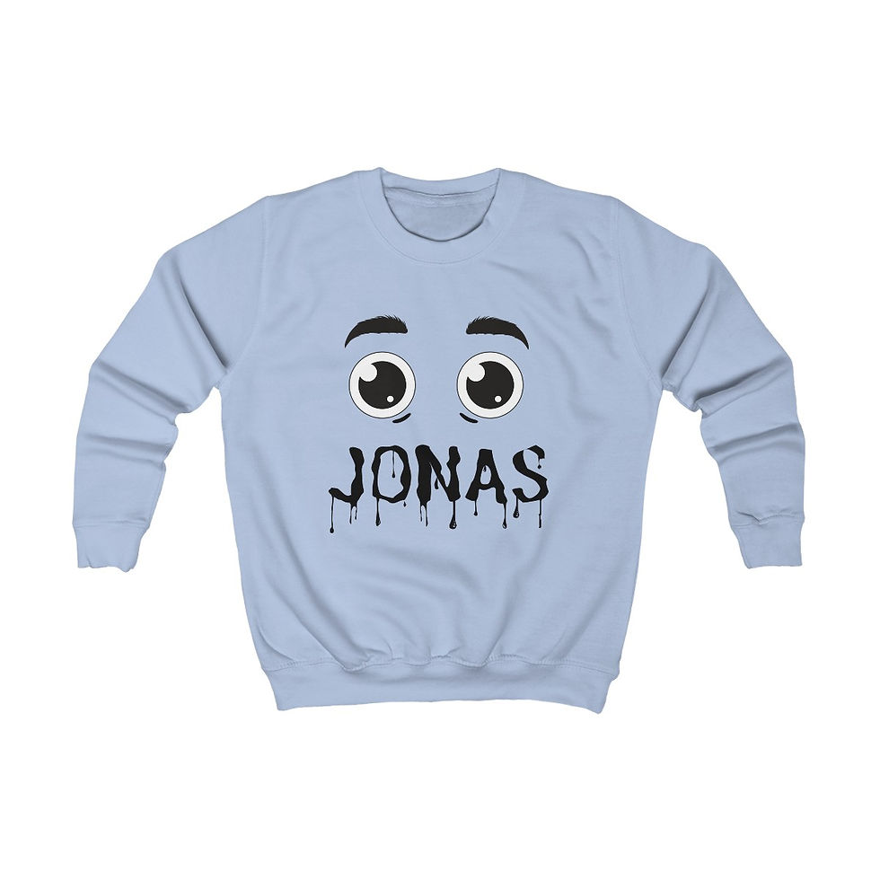 Miniaturbild: Kinder Halloween Sweatshirt, personalisierbar, Augen Blutschrift, mit Namen