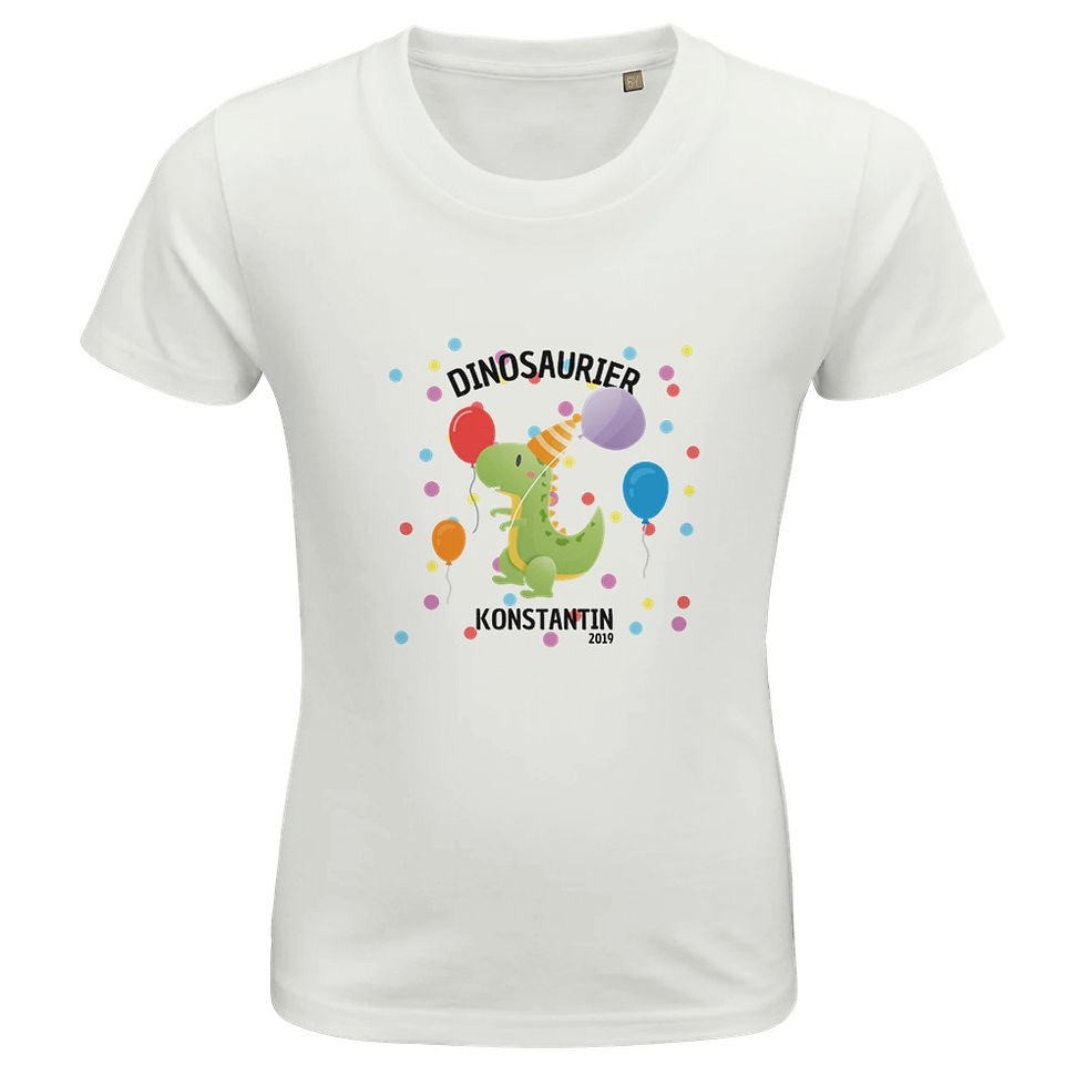 Miniaturbild: Personalisiertes Kinder T-Shirt aus Bio-Baumwolle - Dino