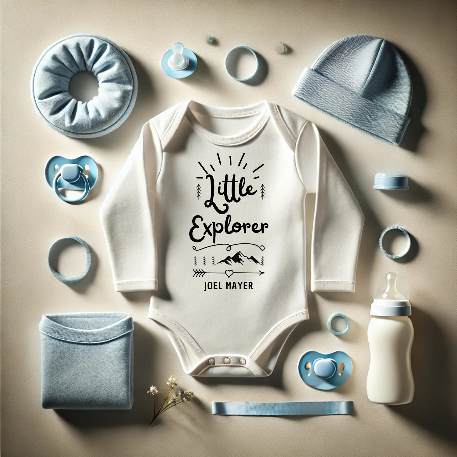 Bio Baby langarm Body personalisierbar, Bio Baumwolle, Wunschname