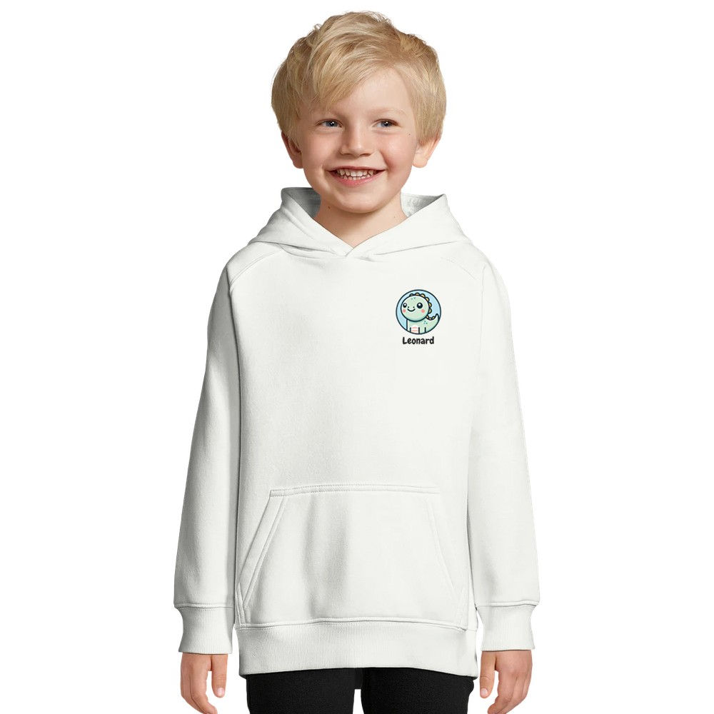 Kinder Hoodie personalisiert aus Bio-Baumwolle - Dinosaurier