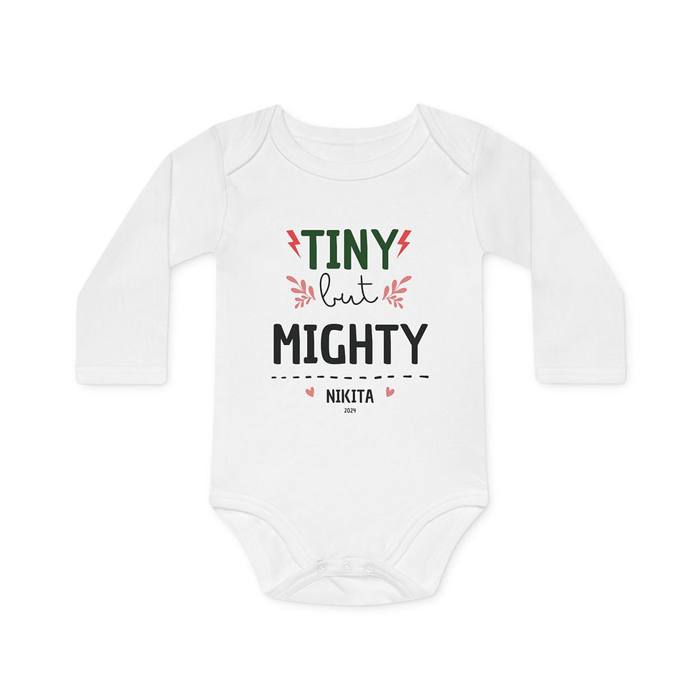 Miniaturbild: Bio Baby langarm Body personalisierbar, Bio Baumwolle, Wunschname