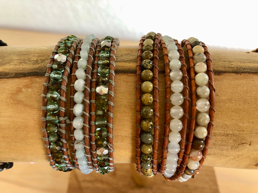 Thumbnail: Gemstone Triple Wrap Bracelet