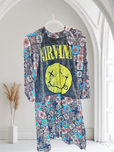 nirvana oversized t shirt dress Nirvana In Utero Overdyed T-Shirt Dress