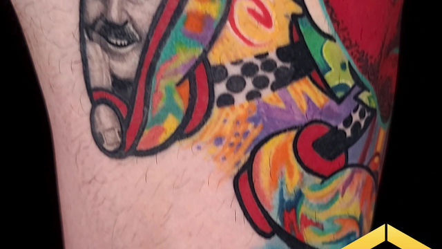 Color Realistic Tattoo Leg Sleeve