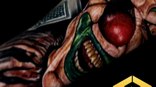 Scary Clown Realistic Tattoo