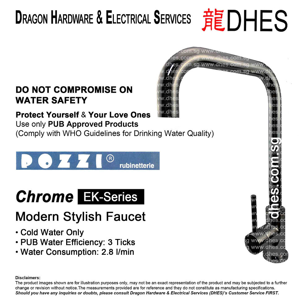 Thumbnail: Pozzi EK-Series 320 Chrome Bold Modern Minimalist Kitchen Sink Faucet Tap